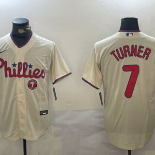 Men's Philadelphia Phillies #7 Trea Turner gream Cool Base Stitched Jerseys