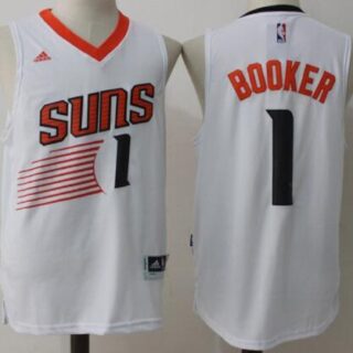 Men's Phoenix Suns #1 Devin Booker White Stitched Basketball Jersey