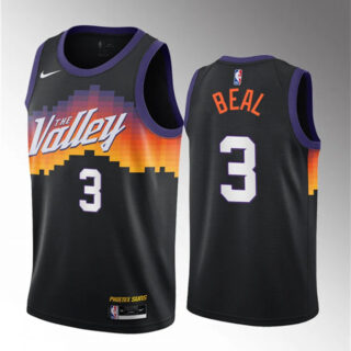 Men's Phoenix Suns #3 Bradley Beal Balck 2021 22 City Edition Stitched Basketball Jersey