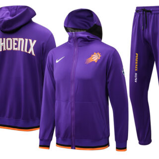 Men's Phoenix Suns 75th Anniversary Purple Performance Showtime Full-Zip Hoodie Jacket And Pants Suit