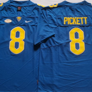 Men's Pittsburgh Panthers #8 PICKETT Blue Stitched Football Jersey