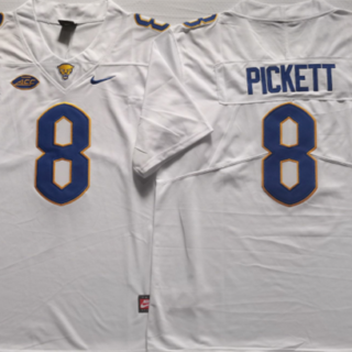Men's Pittsburgh Panthers #8 PICKETT White Stitched Football Jersey