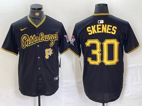 Men's Pittsburgh Pirates #30 Paul Skenes Black Stitched Baseball Jerseys