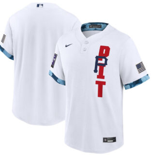 Men's Pittsburgh Pirates Blank 2021 White All-Star Cool Base Stitched MLB Jersey