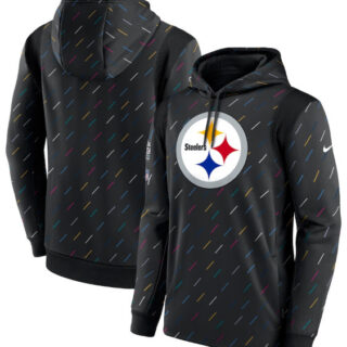 Men's Pittsburgh Steelers 2021 Charcoal Crucial Catch Therma Pullover Hoodie