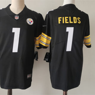 Men's Pittsburgh Steelers #1 Justin Fields Black Vapor Untouchable Limited Stitched Jersey