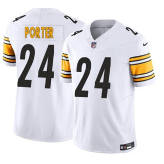 Men's Pittsburgh Steelers #24 Joey Porter Jr. White 2023 F.U.S.E. Vapor Untouchable Limited Stitched Jersey