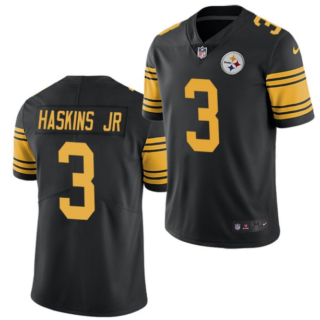 Men's Pittsburgh Steelers #3 Dwayne Haskins Jr. Black Color Rush Limited Stitched Jersey