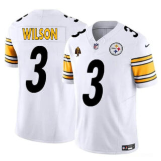 Men's Pittsburgh Steelers #3 Russell Wilson White F.U.S.E. With Walter Payton Patch Vapor Untouchable Limited Stitched Jersey