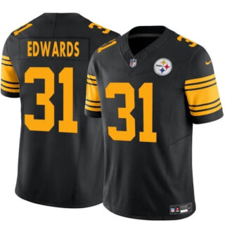 Men's Pittsburgh Steelers #31 Daijun Edwards Black 2024 F.U.S.E. Color Rush Limited Stitched Jersey