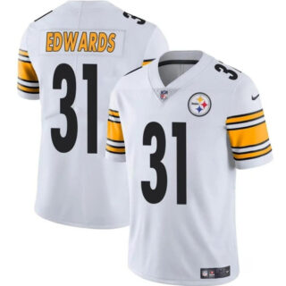 Men's Pittsburgh Steelers #31 Daijun Edwards White Vapor Untouchable Limited Stitched Jersey