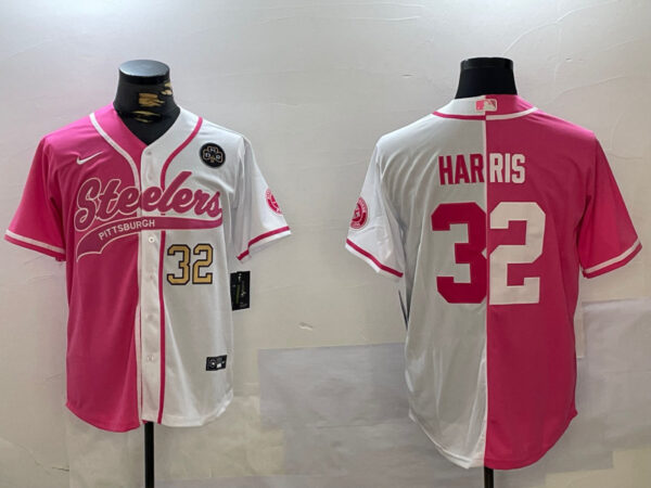 Men's Pittsburgh Steelers #32 Franco Harris 2024 Arctic Red White Salute To Service Stitched Baseball Jerseys