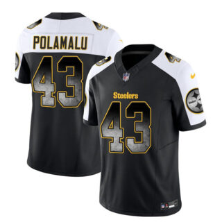 Men's Pittsburgh Steelers #43 Troy Polamalu Black White 2023 F.U.S.E. Smoke Vapor Untouchable Limited Stitched Jersey