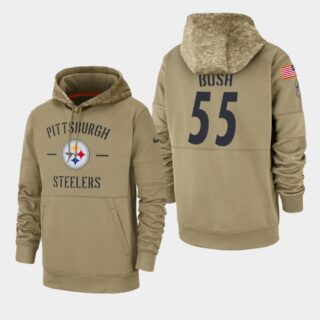 Men's Pittsburgh Steelers #55 Devin Bush 2019 Salute to Service Sideline Therma Hoodie - Tan