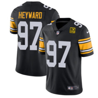 Men's Pittsburgh Steelers #97 Cameron Heyward Black 2023 50th Anniversary Vapor Untouchable Limited Jersey