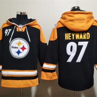 Men's Pittsburgh Steelers #97 Cameron Heyward Black Ageless Must-Have Lace-Up Pullover Hoodie