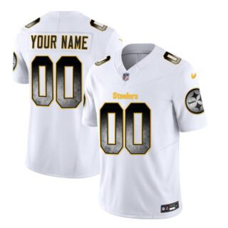 Men's Pittsburgh Steelers Active Player Custom White 2023 F.U.S.E. Smoke Vapor Untouchable Limited Stitched Jersey
