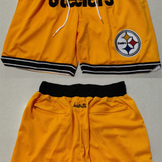 Men's Pittsburgh Steelers Gold Shorts (Run Small)