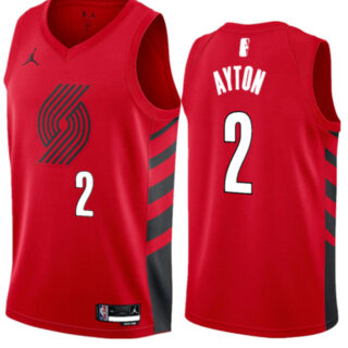 Men's Portland Trail Blazers #2 Deandre Ayton Red 2023 Statement Edition Stitched Basketball Jersey