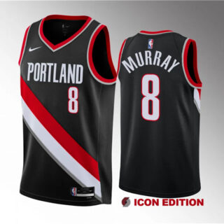 Men's Portland Trail Blazers #8 Kris Murray Black 2023 Draft Icon Edition Stitched Basketball Jersey