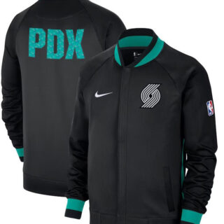 Men's Portland Trail Blazers Black 2022 23 City Edition Showtime Thermaflex Full-Zip Jacket