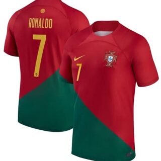 Men's Portugal Team #7 Cristiano Ronaldo Red Green Soccer Jersey