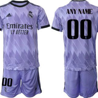 Men's Real Madrid Custom 22 23 Purple Away Soccer Jersey Suit