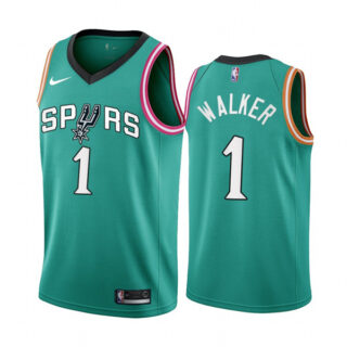Men's San Antonio Spurs #1 Lonnie Walker 2022 23 Teal City Edition Stitched Jersey