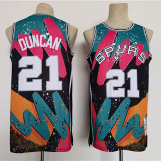 Men's San Antonio Spurs #21 Tim Duncan Throwback Basketball Jersey