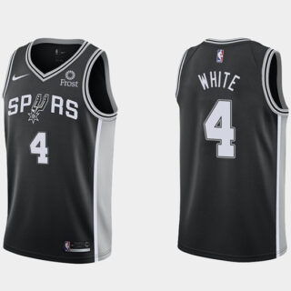 Men's San Antonio Spurs #4 Derrick White Icon Edition Black Icon Edition Stitched Jersey