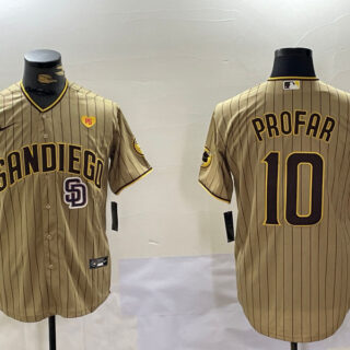 Men's San Diego Padres #10 Jurickson Profar Tan Cool Base Stitched Baseball Jerseys