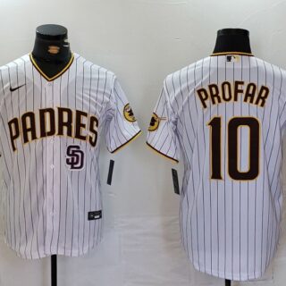 Men's San Diego Padres #10 Jurickson Profar White Cool Base Stitched Baseball Jerseys