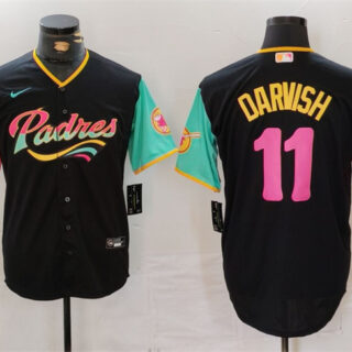 Men's San Diego Padres #11 Yu Darvish Black City Connect Cool Base Stitched Baseball Jersey