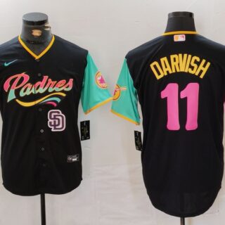 Men's San Diego Padres #11 Yu Darvish Black City Connect Cool Base Stitched Baseball Jerseys