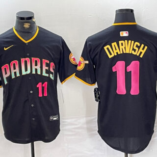 Men's San Diego Padres #11 Yu Darvish Black Cool Base Stitched Baseball Jerseys