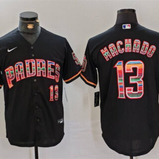 Men's San Diego Padres #13 Manny Machado Black Mexico Cool Base Stitched Baseball Jersey