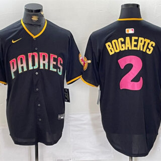 Men's San Diego Padres #2 Xander Bogaerts Black Cool Base Stitched Baseball Jersey