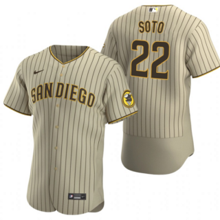 Men's San Diego Padres #22 Juan Soto Tan Flex Base Stitched Baseball Jersey