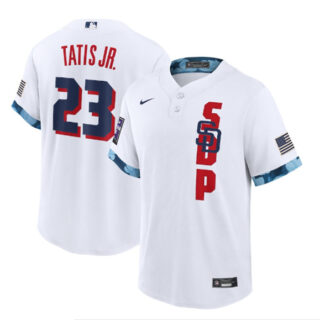 Men's San Diego Padres #23 Fernando Tatis Jr. 2021 White All-Star Cool Base Stitched MLB Jersey