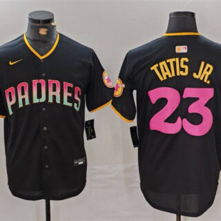 Men's San Diego Padres #23 Fernando Tatis Jr. Black Cool Base Stitched Baseball Jersey