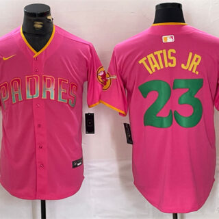 Men's San Diego Padres #23 Fernando Tatis Jr. Pink Cool Base Stitched Baseball Jersey