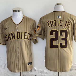 Men's San Diego Padres #23 Fernando Tatis Jr. Tan Stitched Baseball Jersey
