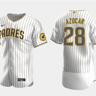 Men's San Diego Padres #28 José Azócar White Flex Base Stitched Baseball Jersey