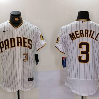 Men's San Diego Padres #3 Jackson Merrill white Cool Base Stitched Baseball Jerseys