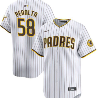 Men's San Diego Padres #58 Wandy Peralta White Cool Base Stitched Baseball Jersey