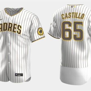 Men's San Diego Padres #65 José Castillo White Flex Base Stitched Baseball Jersey