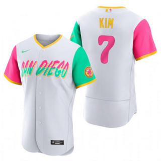 Men's San Diego Padres #7 Ha Seong Kim 2022 White City Connect Flex Base Stitched Baseball Jersey