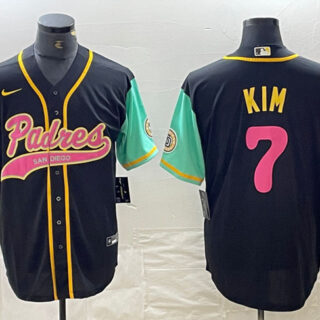 Men's San Diego Padres #7 Ha-Seong Kim Black City Connect Cool Base Stitched Baseball Jersey