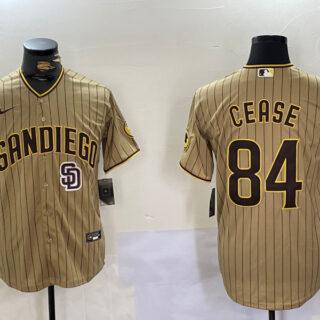 Men's San Diego Padres #84 Dylan Cease Tan Cool Base Stitched Baseball Jerseys
