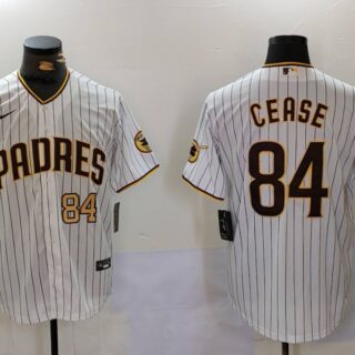Men's San Diego Padres #84 Dylan Cease White Cool Base Stitched Baseball Jersey
